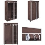 Garde - robe tissu marron - armoire pliante - armoire tissu - dressing portable - rangements pour v�tements ...