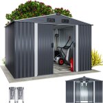 Gardebruk - abri de jardin m�tal xxl 5m� fondation 260x205x180cm porte coulissante rangement outils cabane ...