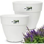 Sets de pots de fleurs vibia campana blanc 30x25cm rond cache - pot pot à plantes plastique caisse à ... Sets de pots de fleurs vibia campana blanc 30x25cm rond cache - pot pot à plantes plastique caisse à ...