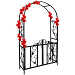 Deuba - support pour plantes grimpantes noir en m�tal arche de jardin tuteur plantes d�coration ext�rieure ...