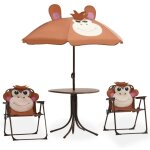 Garden bistro set pour les enfants avec parapluie et divers th�mes et couleurs si�ges couleur : singe ...