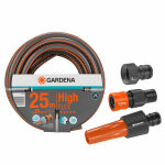 Pack arrosage : tuyau high flex 25m 19mm + lance d'arrosage grand dbit + raccords gardena