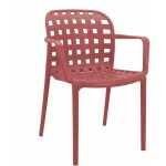 Gardeness - chaise de polypropylne pour extrieur empilable ariel red - red
