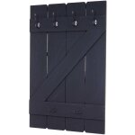 Hhg - garderobe murale 783, planche vestiaire, vintage, 6 crochets 91x60cm, gris fonc� shabby