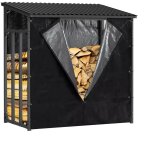 Abri à bûches extérieur gardiun wood shed i 143x70x145cm acier galvanisé avec couverture imperméable, ... Abri à bûches extérieur gardiun wood shed i 143x70x145cm acier galvanisé avec couverture imperméable, ...