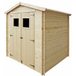 Abri de jardin en bois massif gardiun alexander i - 3, 65 m� ext. 196x186x183 / 218 cm toiture d'asphalte ...
