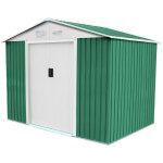 Gardiun ? abri de jardin m�tal 4, 72 m� ? dimensions 181x261x198 cm ? acier galvanis� vert ? double porte ...