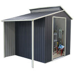 Gardiun - abri de jardin en m�tal nottingham avec porche lat�ral 3, 78 m� 129x293x229 cm ext. acier galvanis� ...