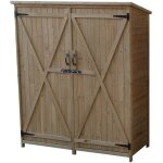 Gardiun ? armoire de jardin en bois massif 140x50x162 cm ? double porte battante ? imperm�able aux intemp�ries ...