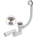 Alcadrain - garnitures de vidage - kit vidange et trop - plein baignoire, longueur 570 mm, click - clack, ...