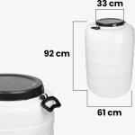 Garronda f�t alimentaire 200 l plastique hdpe tonneau baril grande ouverture pour eau, stockage et fermentatio ...