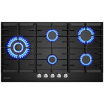 [jamais utilis�] gasland plaque de cuisson � gaz naturel / butane / propane encastr�e, verre tremp� - ...