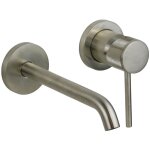 Gattoni rubinetteria - mitigeur lavabo mural manette luxe acier bross gattoni beta 2437 / 24ns acier ...