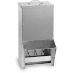 Gaun - mangeoire � tr�mie volailles m�tal avec protection anti - pluie bordeaux 20l