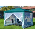 Gazebo en acier vert avec moustique - 3x3x2. 5m