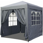 Quick - star - gazebo pop - up 2 x 2 m gris fum avec 4 parois latrales easy fastening avec 2 fermetures ...