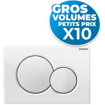Lot de 10 plaques de dclenchement double touche sigma 01 blanche (115. 770. 11. 5 - gvp10)