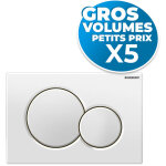 Lot de 5 plaques de dclenchement double touche sigma 01 blanche (115. 770. 11. 5 - gvp5)