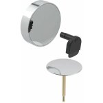 Accessoires - kit de finition pour vidage de baignoire avec commande rotative et arriv�e d52, chrome ...