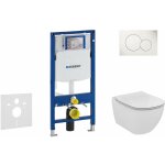 Duofix - bti - support avec cuvette, abattant ideal standard tesi, plaque sigma01, blanc alpin 111. ...