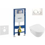 Geberit duofix - bti - support pour wc suspendu avec plaque de dclenchement sigma 20, blanc / chrome ...
