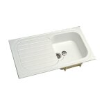 Evier  encastrer rversible vallauris 1cuve + 1 gouttoir 92x50. 5 blanc