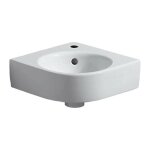 Geberit - lave - mains d'angle renova compact, 45x39. 5cm, trou de robinetterie au centre, blanc