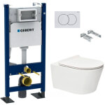 Pack autoportant bati - support geberit + wc sans bride swiss aqua technologies brevis + abattant ultra ...