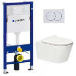 Geberit - pack bati - support 112cm + wc sans bride swiss aqua technologies brevis + abattant ultra - ...