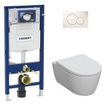 Pack bati support geberit et combi - pack geberit icon wc - suspendu, blanc, sans rebord Pack bati support geberit et combi - pack geberit icon wc - suspendu, blanc, sans rebord