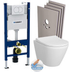 Pack bati - support geberit duofix 112cm + wc sans bride vitra integra avec fixations invisibles + abattant ...