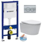 Geberit - pack bati - support + cuvette suspendue swiss aqua technologies sans bride + plaque delta20 ...