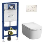 Pack bati support geberit et wc - douche suspendu vitra v - care 1. 1 comfort, blanc avec vitra clean ...