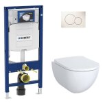 Pack bati support geberit et wc suspendu douche vitra v - care 1. 1 basic blanc