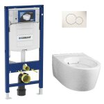 Pack bati support geberit et wc suspendu geberit icon blanc sans bord de rincage keratect