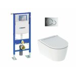 Geberit - pack complet wc up320 + cuvette one turboflush + plaque chrom brillant
