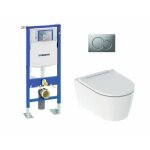 Geberit - pack complet wc up320 + cuvette one turboflush + plaque chrom mat