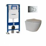 Geberit - pack up320 + cuvette sans bride kelos flush blanc + plaque sigma chrom brillant