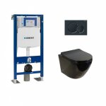 Geberit - pack up320 + cuvette sans bride kelos noir brillant + plaque sigma noir