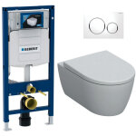 Pack wc bati geberit duofix + cuvette wc suspendu rimfree + plaque de commande sigma20 blanc chrome (gebicon ...