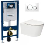 Pack wc bti - support geberit wc sans bride swiss aqua technologies + abattant softclose + plaque chrome ...