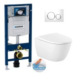 Pack wc bati geberit duofix up320 + cuvette roca sans bride + abattant soft close + plaque de commande ...