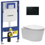 Geberit - pack wc bati - support + cuvette swiss aqua technologies + abattant softclose + plaque (gebsatrimles ...