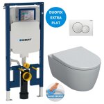 Pack wc bati - support geberit duofix extra - plat + wc sans bride geberit icon + abattant softclose ...