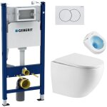 Pack wc bati - support geberit duofix + wc sans bride swiss aqua technologies + plaque de commande delta01 ...