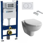 Geberit - pack wc bati - support duofix + wc suspendu vitra normus + abattant softclose + plaque blanche ...