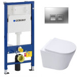 Pack wc bati - support geberit cuvette swiss aqua technologies sans bride fixations invisibles + plaque ...