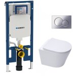 Geberit - pack wc bati - support extra - plat + wc swiss aqua technologies sans bride + plaque