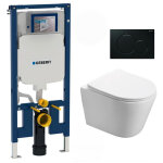 Pack wc bati geberit extra - plat + cuvette swiss aqua technologies sans bride fixations invisibles + ...