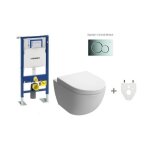 Pack wc suspendu geberit daily'o 2 modle court plaque de commande geberit sigma01 chrom brillant